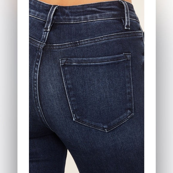 Flying Monkey Jeans Women's Size 28 Dark Blue Wash Straight Split Hem High Rise - Picture 9 of 13